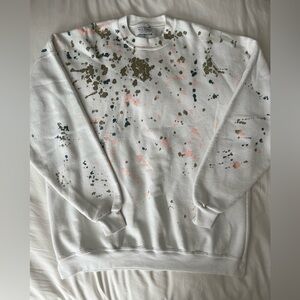 Unisex Oversized White Dottie Sweatshirt by Kate Towers